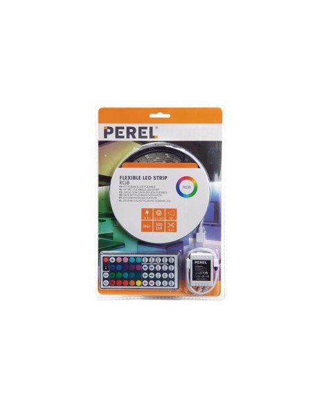 KIT MET FLEXIBELE LED-STRIP, CONTROLLER EN VOEDING - RGB - 150 LEDs - 5 m - 12 Vdc