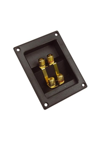 CONJUNTO DE 4 BORNES PARA ALTAVOZ - RECTANGULAR - DORADO