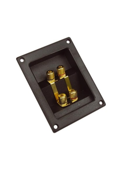 DOPPELTER LAUTSPRECHERKLEMMANSCHLUSS - RECHTECKIG - VERGOLDET