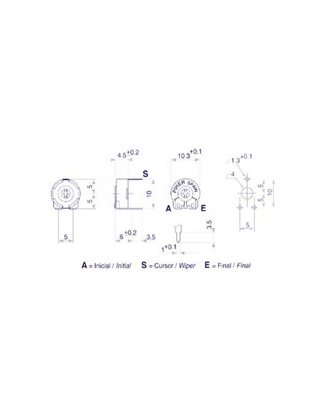 PIHER TRIMMER 10M (SMALL - HOR - FOR SCREWDRIVER)