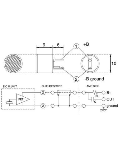 CAPSULE MICRO ELECTRET Ø10mm
