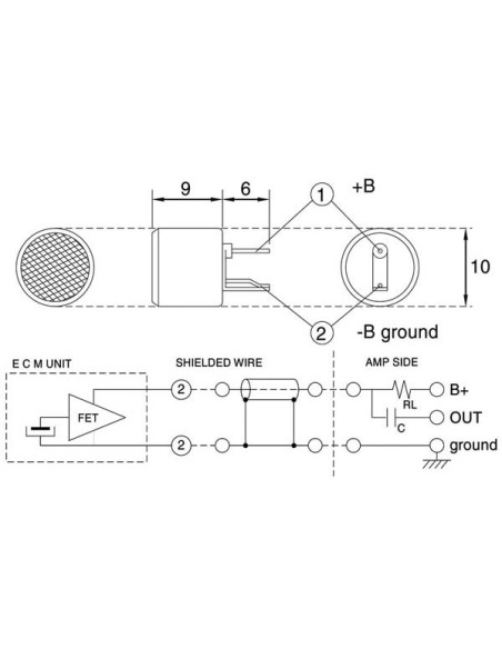 CAPSULE MICRO ELECTRET Ø10mm
