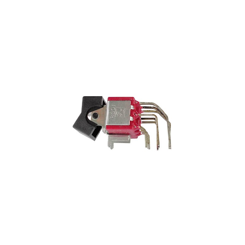 90° VERTICAL PCB ROCKER SWITCH 3PDT ON-OFF-ON