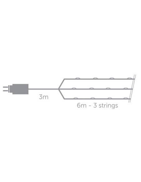 Microlight LED - 3 x 6 m - 180 warm white lamps - transparent wire - 7.5 V