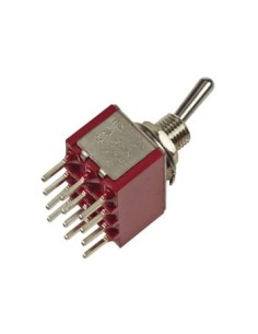 VERTICAL TOGGLE SWITCH 4PDT ON-ON - PCB TYPE
