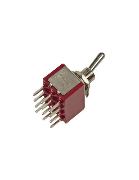 VERTICAL TOGGLE SWITCH 4PDT ON-ON - PCB TYPE
