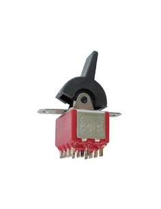 VERTICAL PCB PADDLE SWITCH 4PDT ON-ON 2