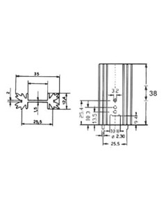 KOELELEMENT TO220 8°C/W WITH PINS 2