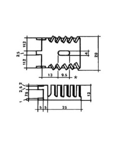 KOELELEMENT TO220/TO3P 15.5°C/W WITH PINS 2