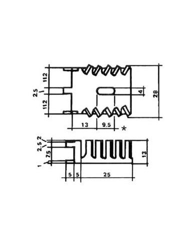 REFROIDISSEUR TO220/TO3P 15.5°C/W AVEC BROCHES