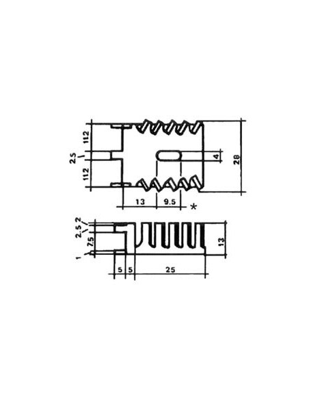 KOELELEMENT TO220/TO3P 15.5°C/W WITH PINS