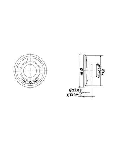 MINI LOUDSPEAKER - 0.5W / 8 ohm - Ø 50mm