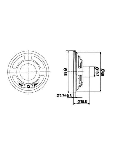 MINI LOUDSPEAKER - 2W / 8 ohm - Ø 66mm