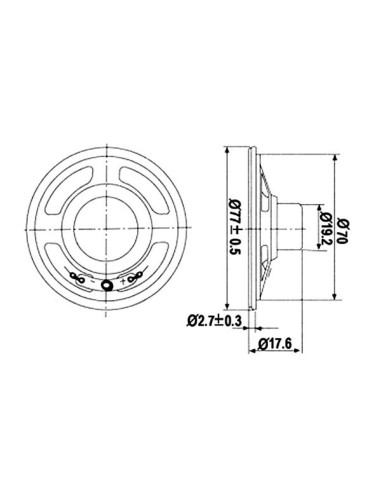 MINI LUIDSPREKER - 1W / 8 ohm - Ø 77mm