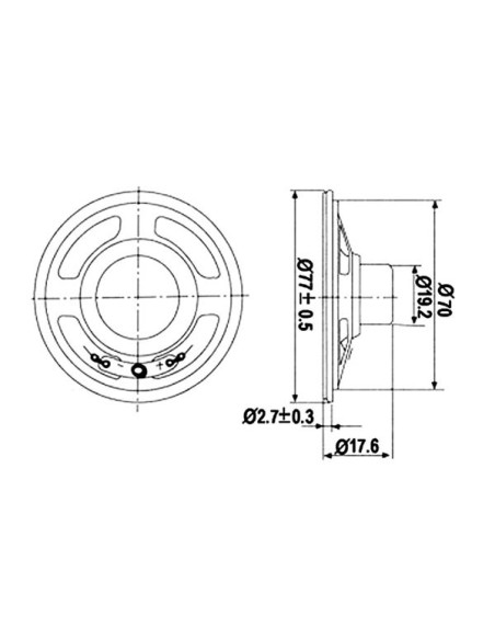 MINI LUIDSPREKER - 1W / 8 ohm - Ø 77mm