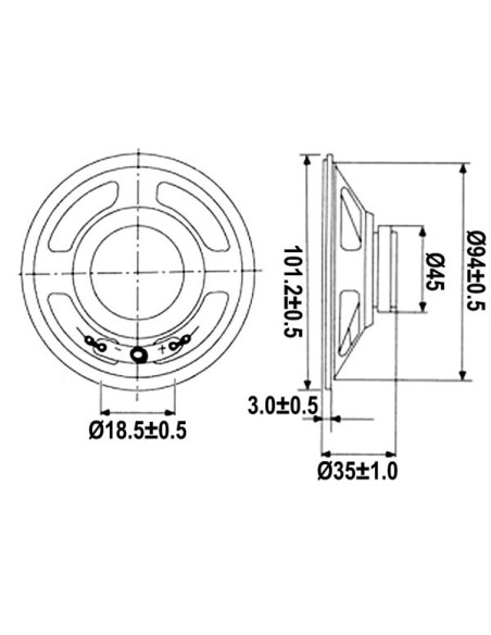 MINI-LAUTSPRECHER - 2W / 8 Ohm - Ø 101mm
