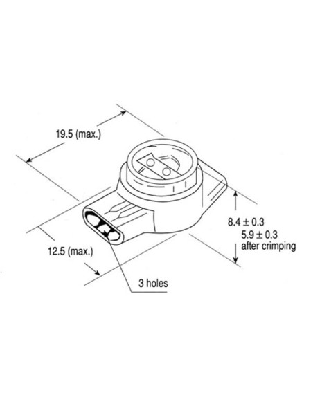KNIJPCONNECTOR VOOR TWEE OF DRIE KABELS