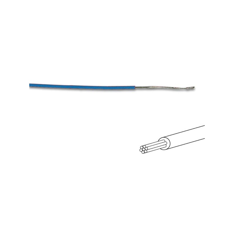 HOOK-UP WIRE -  ø 1.4 mm - 0.2 mm² - MULTICORE - BLUE