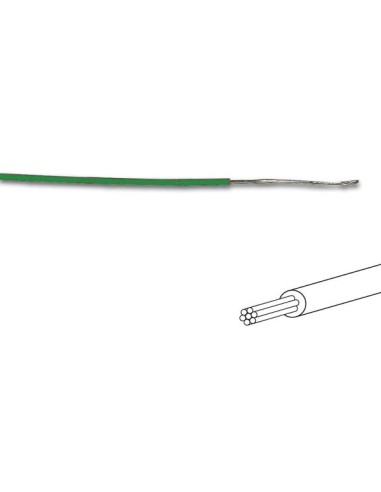 HOOK-UP WIRE -  ø 1.4 mm - 0.2 mm² - MULTICORE - GREEN