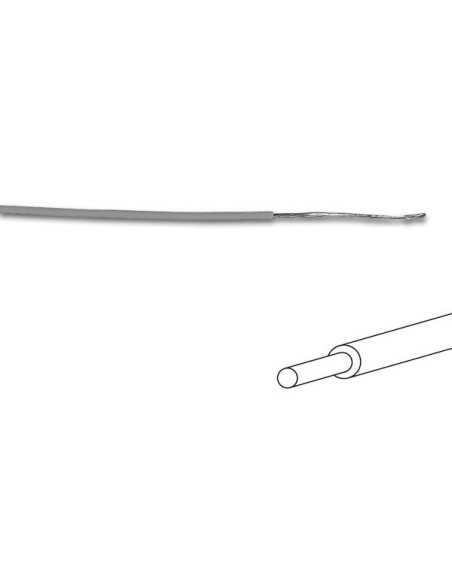 HOOK-UP WIRE - ø 1.4 mm - 0.2 mm² - FULL CORE - GREY