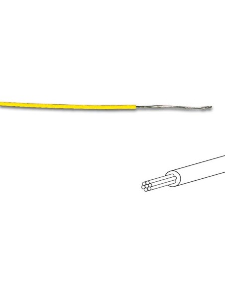 MONTAGEDRAAD -  ø 1.4 mm - 0.2 mm² - MEERADERIG - GEEL