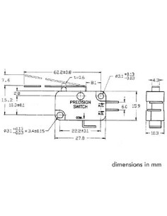MICROSWITCH 12A, LONG LEVER 2