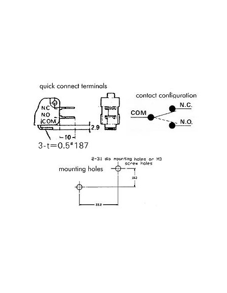 MICROSWITCH 12A, LONG LEVER