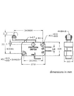 MICROSWITCH 12A, LONG LEVER WITH ROLLER 2