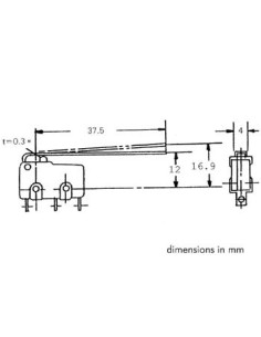 MICRORUPTEUR 5A, LONG LEVIER DE COMMANDE 2