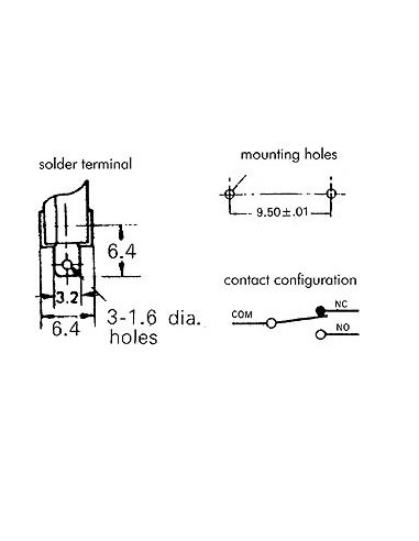 MICROSCHAKELAAR 5A, LANGE HENDEL