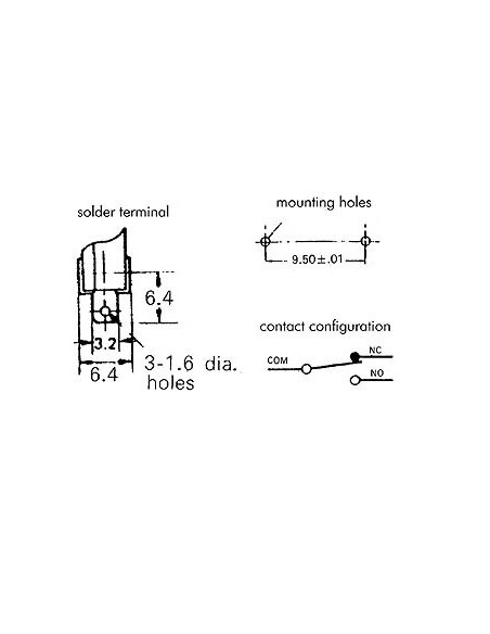 MICRORUPTEUR 5A, LONG LEVIER DE COMMANDE