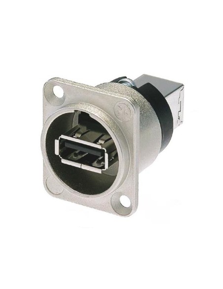 NEUTRIK - OMKEERBARE USB-ADAPTER (TYPE USB A EN USB B) - VERNIKKELDE BEHUIZING TYPE D