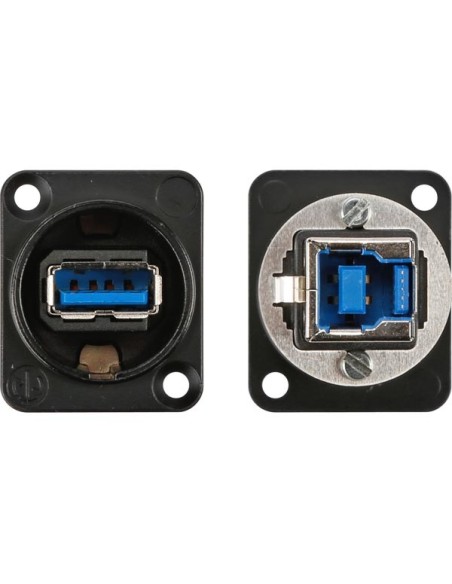 NEUTRIK - REVERSIBLE USB 3.0GENDER CHANGER (TYPE A AND B) - NICKELED D HOUSING - BLACK