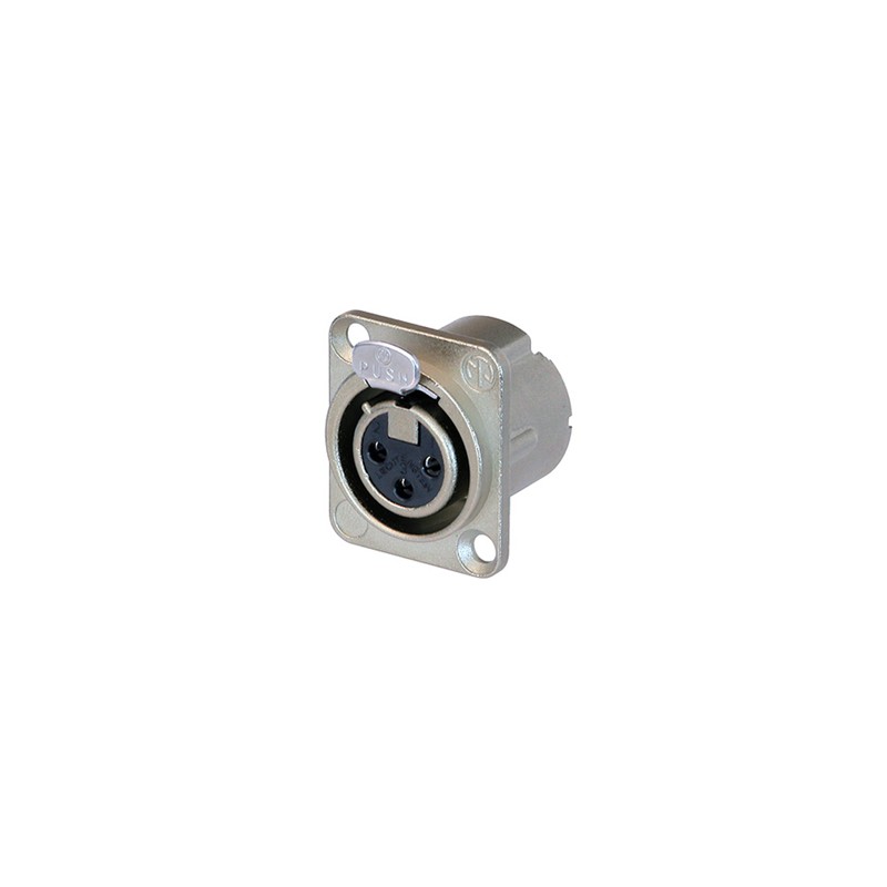 NEUTRIK - XLR MOUNTING CONNECTOR, 3-PIN FEMALE, SILVER PLATED, NICKEL, D-SIZE