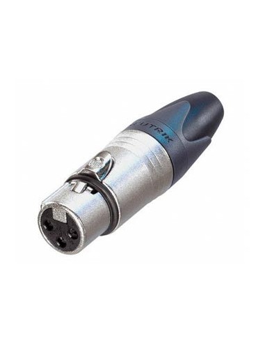 NEUTRIK - CONECTOR AÉREO XLR HEMBRA - 3 PINES - CONTACTOS PLATEADOS - CARCASA NIQUELADA