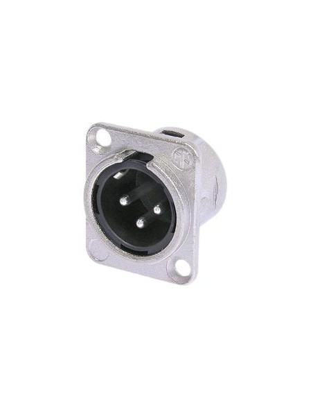 NEUTRIK - XLR MOUNTING CONNECTOR, 3-PIN MALE, SILVER PLATED, NICKEL, D-SIZE