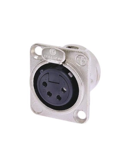 NEUTRIK - XLR MOUNTING CONNECTOR, 4-PIN FEMALE, SILVER PLATED, NICKEL, D-SIZE