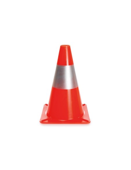 Cône réfléchissant rouge/argent - 30 cm