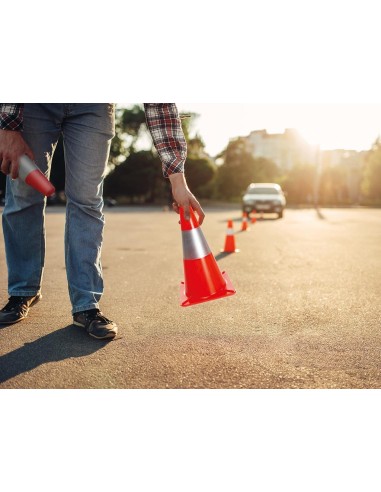 Red/silver reflective cone - 30 cm