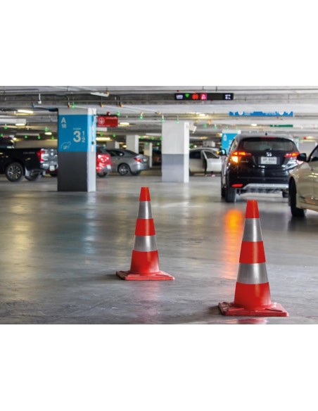 Red/silver reflective cone - 50 cm