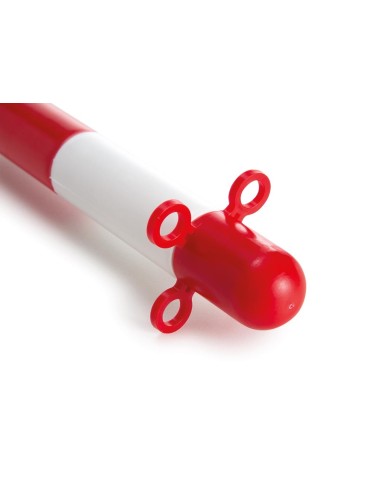 Poteau en plastique rouge/blanc sans base