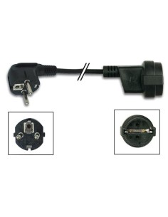 FICHE MALE 90° -VDE FEMELLE - NOIR, 1.8m