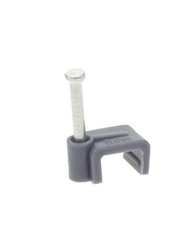 CABLE CLIP FLAT, GREY, 10mm (100pcs/box)