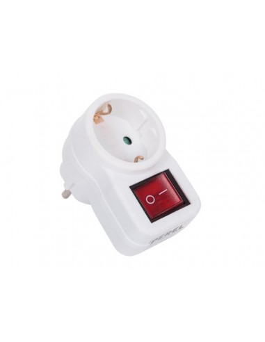 ADAPTER WITH ON/OFF SWITCH - 1 SOCKET - SCHUKO