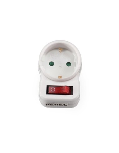 STEKKERADAPTER MET SCHAKELAAR - 1 STOPCONTACT