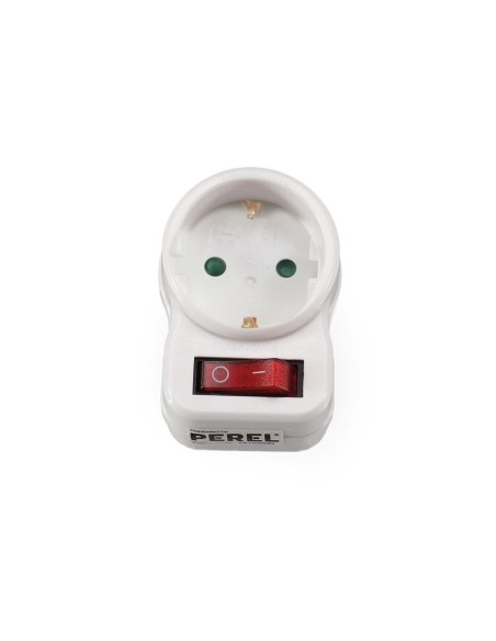 STEKKERADAPTER MET SCHAKELAAR - 1 STOPCONTACT