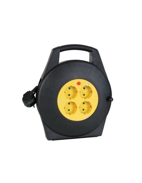 ENROULEUR DE CÂBLE 10 m - 3G1.5 - 4 PRISES - PRISE ALLEMANDE