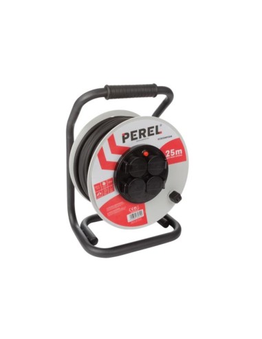 PROFESSIONAL NEOPRENE CABLE REEL - 25 m - 3G2.5 - 4 SOCKETS - FRENCH SOCKET