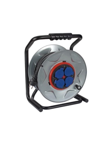 PROFESSIONAL NEOPRENE CABLE REEL WITH ANTI-TWIST SYSTEM - 40 m - 3G2.5 - 4 SOCKETS - GERMAN SOCKET