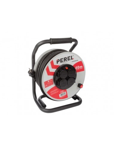 PROFESSIONAL NEOPRENE CABLE REEL - 40 m - 3G2.5 - 4 SOCKETS - FRENCH SOCKET